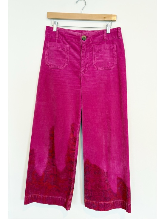 Anthropologie Pants - Anthropologie || The Skipper Corduroy Wide Leg Crop Pants Paisley Pink 28